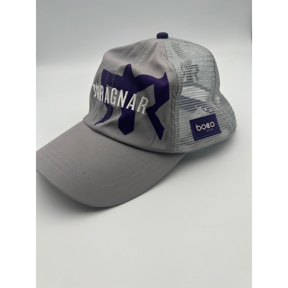 Boco Gear Ragnar Relay Series Trucker Hat Gray Purple Snapback Running Cap